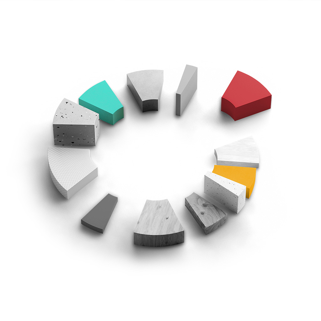 a grey 3D pie chart with green, red and yellow segments a grey 3D pie chart with green, red and yellow segments